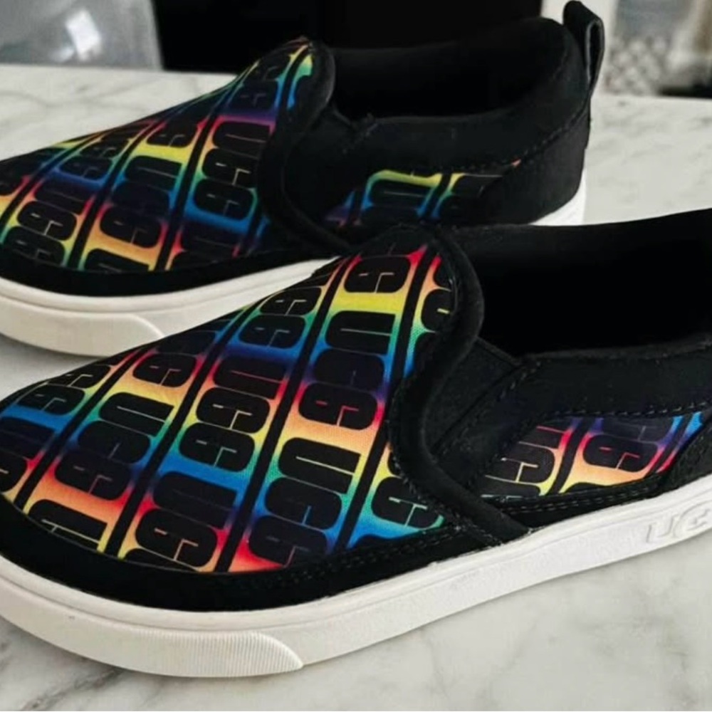 UGG Black and Red Slip-On Sneakers